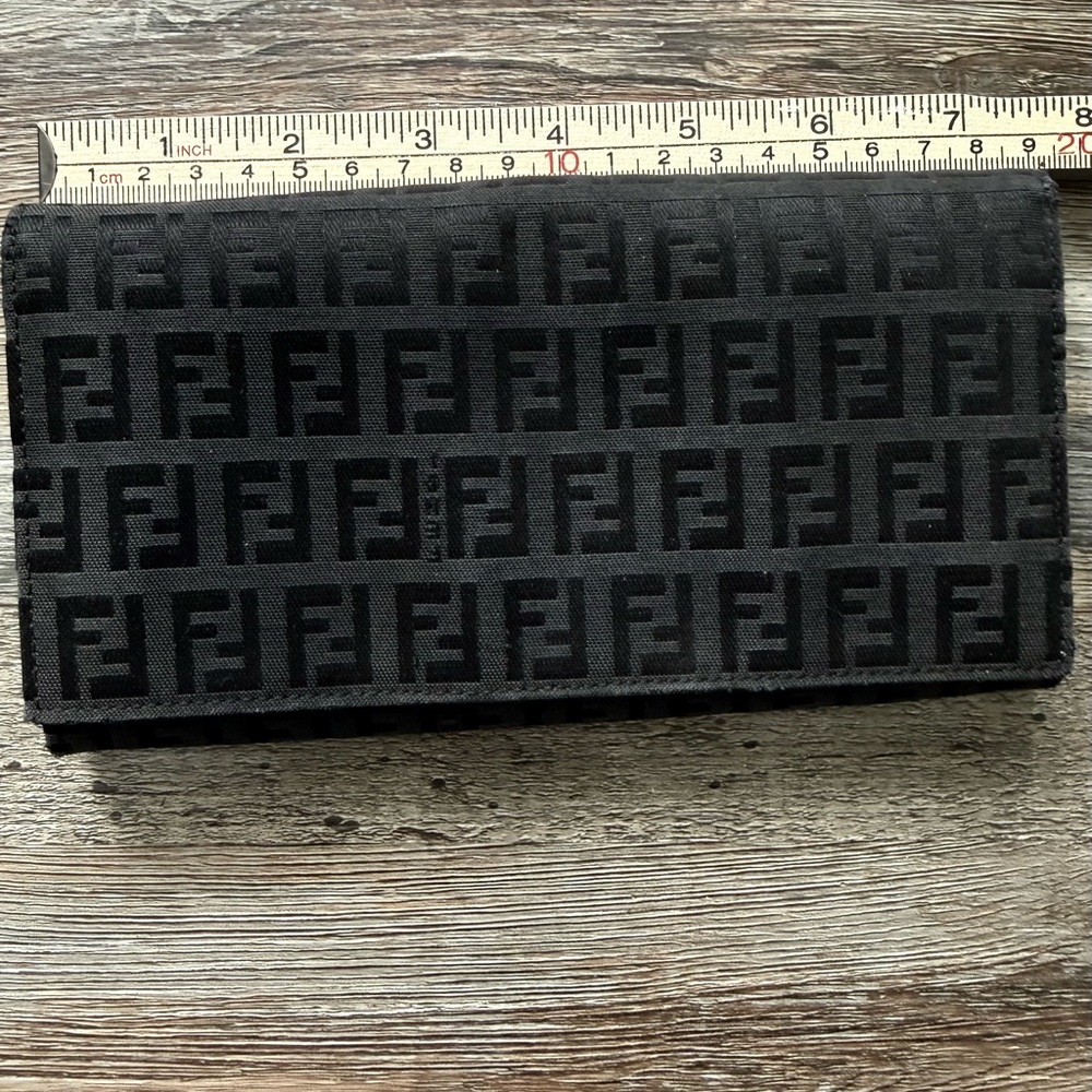 Fendi Zucca Canvas Continental Wallet - Black - Picture 2 of 9